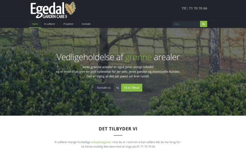 Egedal Gardencare webside udvikling