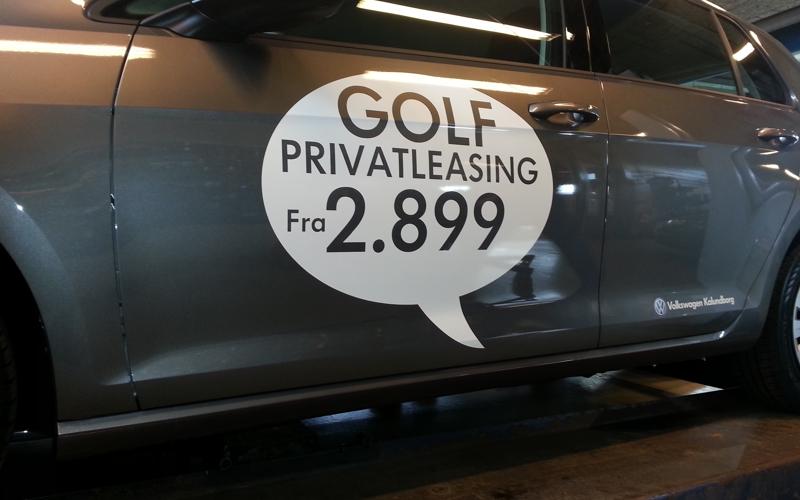 golf privat leasing - lille bildekoration i hvid folie