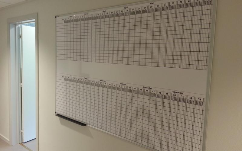 whiteboardtavle - feriekalender - oversigt over ferieåret